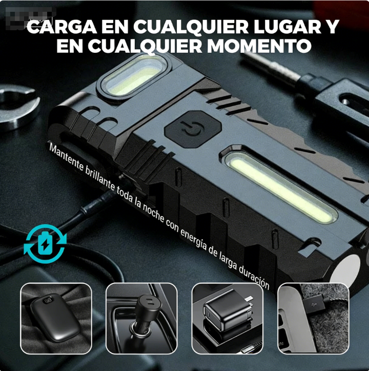 💡 Luz de Trabajo LED con Cabezal Giratorio de 180° – Iluminación Precisa y Ajustable para Todo Tipo de Proyectos 🔧✨