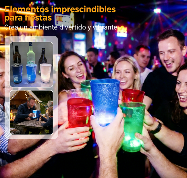 🥤✨ Taza con Luz LED Activada por Agua – Cambia de Color para Fiestas y Eventos, Apta para Lavavajillas 🌟🎉