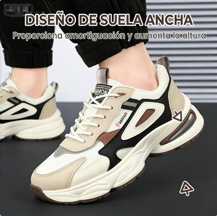 👟 Zapatillas Deportivas con Plataforma Gruesa para Hombre – Malla Transpirable para Comodidad y Estilo Todo el Día ✨🔥