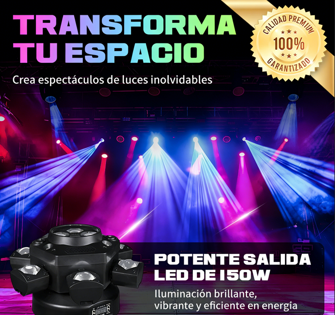 💡 Luz Ambiental LED con Efecto Multihaz – Colores Dinámicos, Control Remoto e Instalación Fácil para Hogar y Fiestas 🎉✨