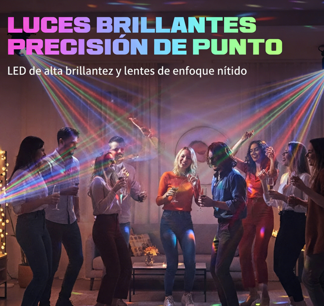 💡 Luz Ambiental LED con Efecto Multihaz – Colores Dinámicos, Control Remoto e Instalación Fácil para Hogar y Fiestas 🎉✨