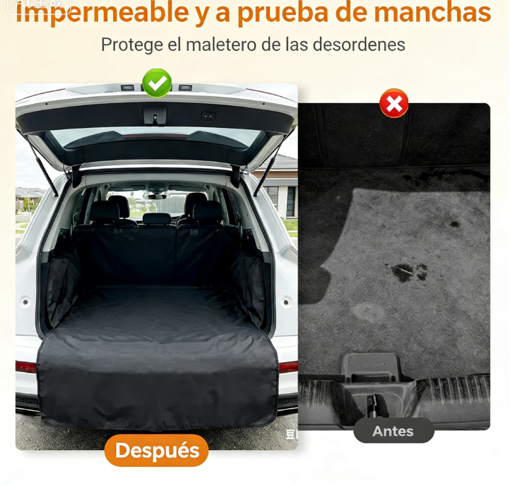 🐾 Alfombrilla Impermeable para Maletero de Coche – Protección Total para Mascotas con Parachoques 💦🚗