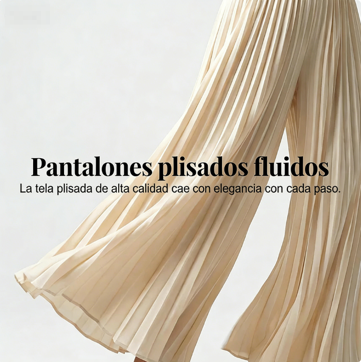 ✨ Elegante mono plisado de pierna ancha con cuello en V: elegante, cómodo y perfecto para cualquier ocasión 💃💖
