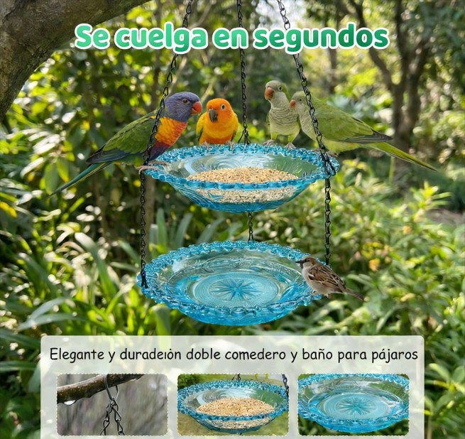 🐦 Comedero para Pájaros Estilo Vintage con Bañera – Fácil de Colgar y Llenar, Ideal para Petirrojos y Herrerillos Azules 🏡✨