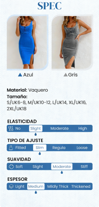 ⏰ ¡Oferta Limitada 50% OFF! 👗 Vestido Ajustado de Mezclilla para Mujer – Tirantes y Cuello en U, Casual, Moderno y Perfecto para Cada Ocasión ✨💖
