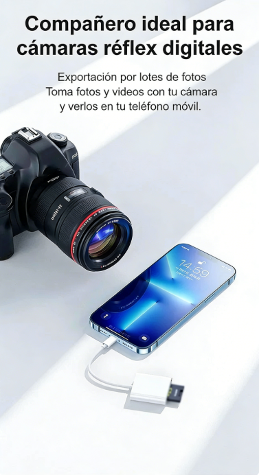 🔌 Lector para Android con Adaptador USB-C Doble – Carga Rápida y Transferencia de Datos Eficiente ⚡📱