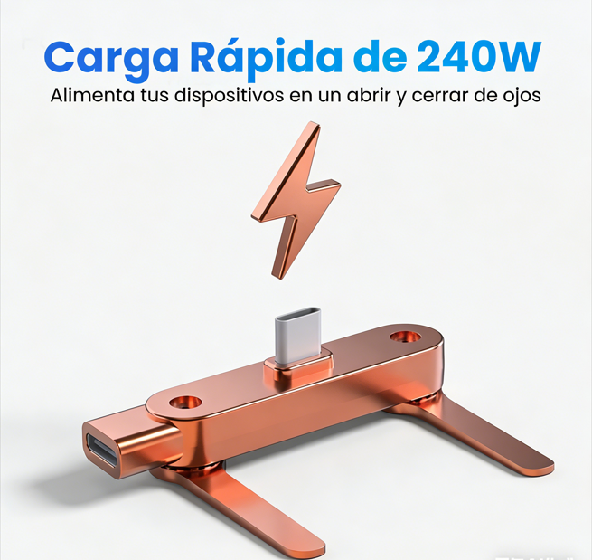 📱 Adaptador de Carga Rápida con Soporte Plegable 360° – Comodidad y Versatilidad para tu Teléfono ⚡✨