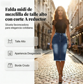 👗 Falda vaquera de talle alto con bajo deshilachado para mujer: moderna, cómoda y con un estilo desenfadado ✨💖