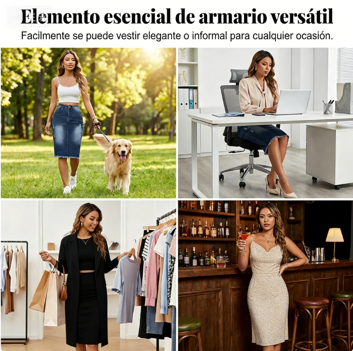 👗 Falda vaquera de talle alto con bajo deshilachado para mujer: moderna, cómoda y con un estilo desenfadado ✨💖