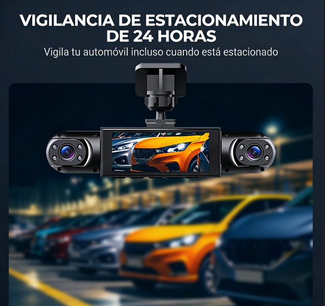 📹 Cámara de Salpicadero con Visión Nocturna – Vigilancia de Estacionamiento 24 Horas para tu Vehículo 🌙🚗