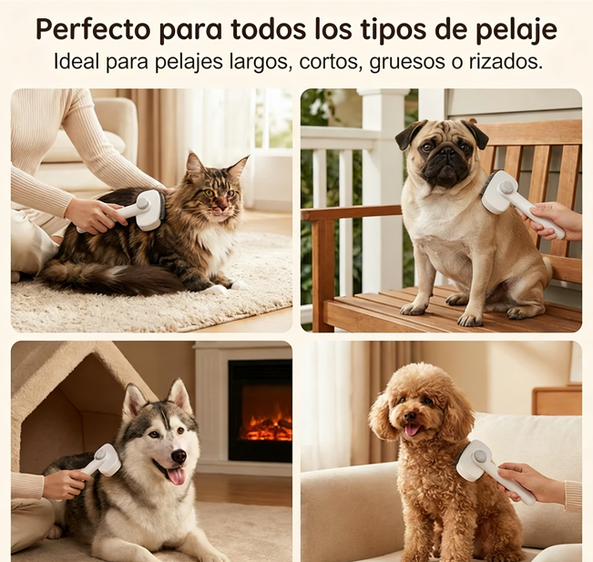🐾 Kit de aseo para mascotas con botón de fácil liberación: aseo seguro, cómodo y sin complicaciones ✨🛁