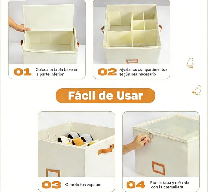 👟 Organizador de Zapatos de Tela – Caja de Almacenamiento Práctica y Ordenada para el Hogar ✨🏠