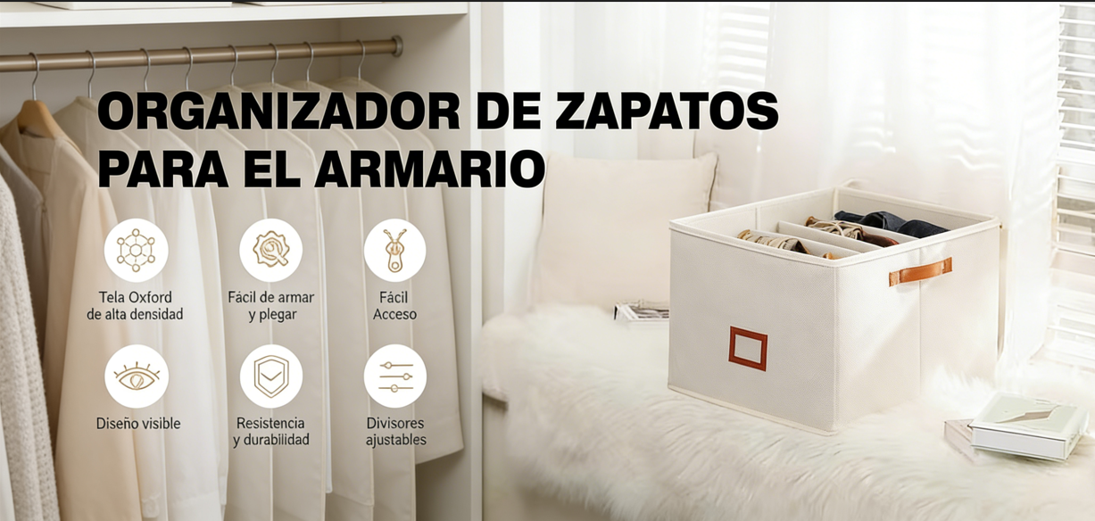 👟 Organizador de Zapatos de Tela – Caja de Almacenamiento Práctica y Ordenada para el Hogar ✨🏠