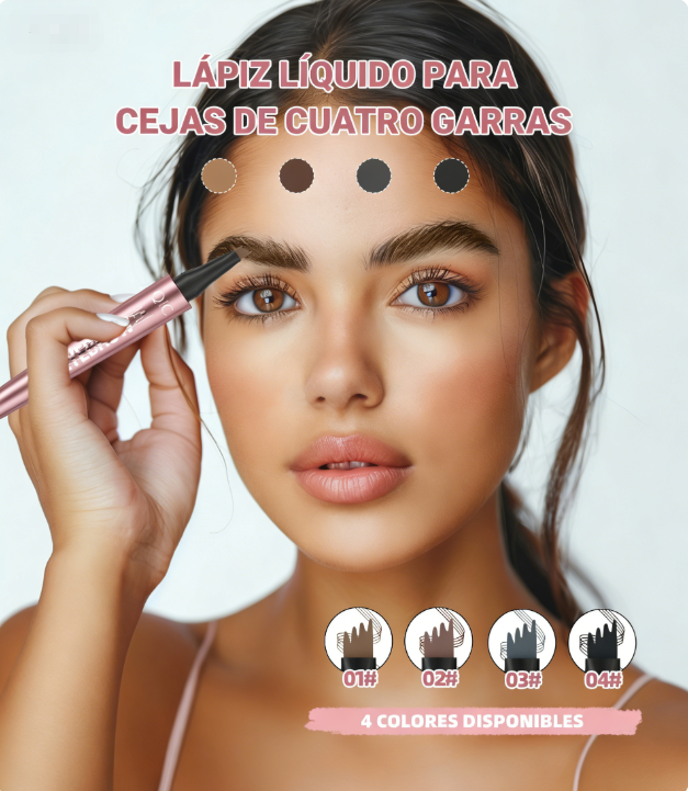✏️ Lápiz de Cejas 3D Microblading – Punta de 4 Púas, Resistente al Agua y Efecto Pelo Natural ✨💖