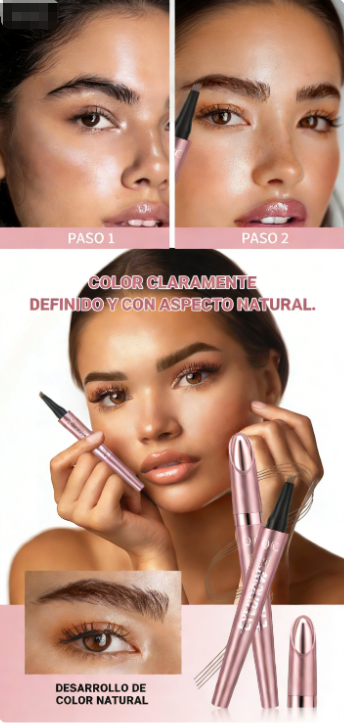 ✏️ Lápiz de Cejas 3D Microblading – Punta de 4 Púas, Resistente al Agua y Efecto Pelo Natural ✨💖