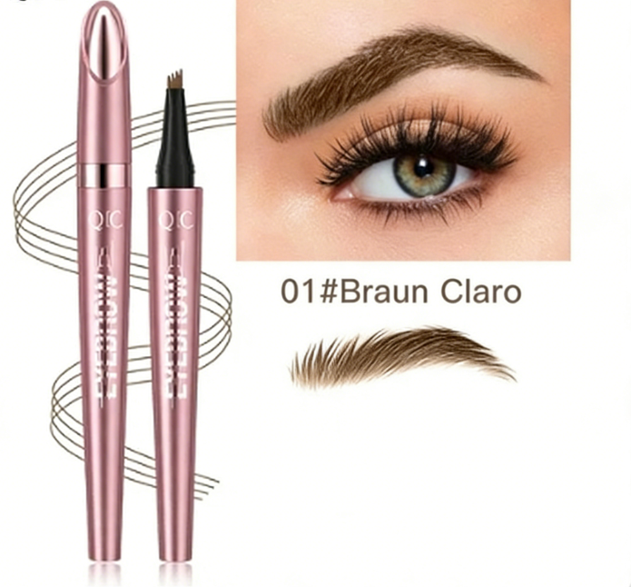 ✏️ Lápiz de Cejas 3D Microblading – Punta de 4 Púas, Resistente al Agua y Efecto Pelo Natural ✨💖
