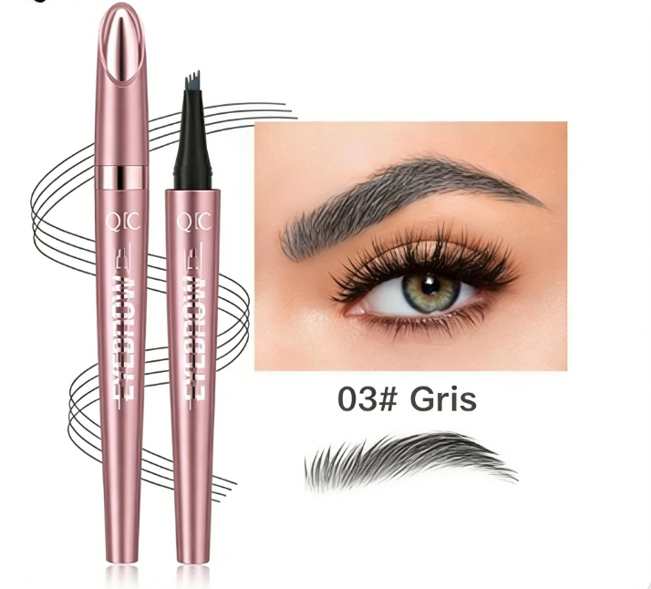 ✏️ Lápiz de Cejas 3D Microblading – Punta de 4 Púas, Resistente al Agua y Efecto Pelo Natural ✨💖