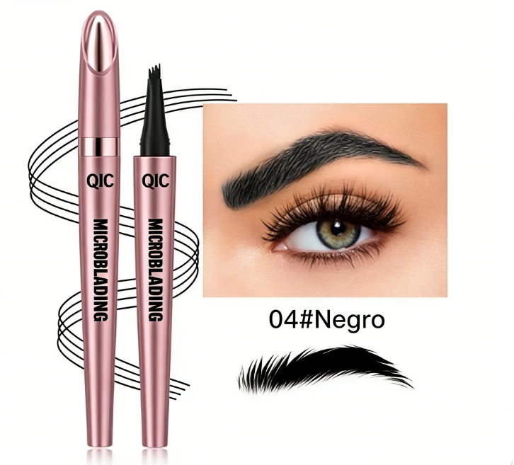 ✏️ Lápiz de Cejas 3D Microblading – Punta de 4 Púas, Resistente al Agua y Efecto Pelo Natural ✨💖