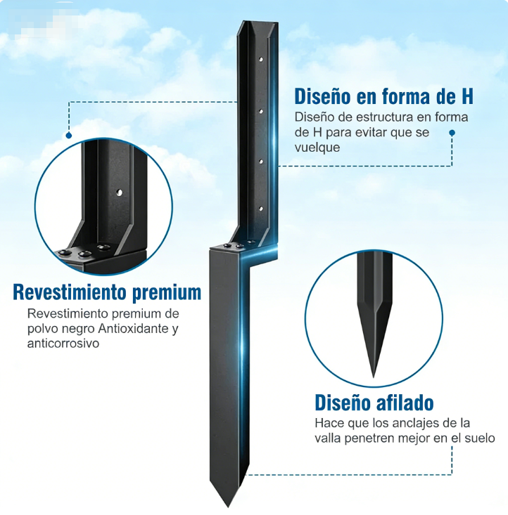 🛠️ Kit de Reparación para Postes de Valla – Resistente y Duradero para Uso Intensivo ✨🏡