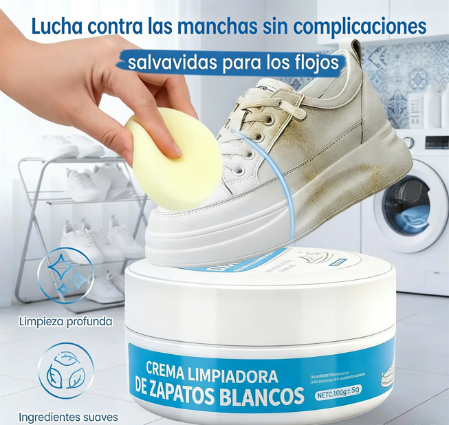 ⏰ ¡Oferta Limitada 50% OFF! 🔥 Crema Quitamanchas para Zapatos y Cuero – Limpieza Fácil sin Lavar con Esponja ✨👞👜