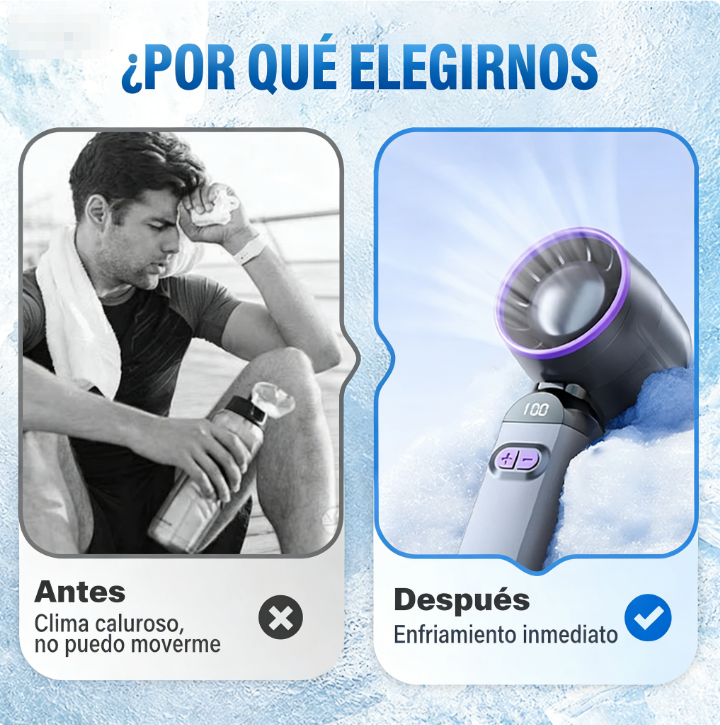 ⏰ ¡Oferta por Tiempo Limitado 50% OFF! 🔥🔥 Ventilador Turbo Portátil de Mano – Frescura Instantánea en Cualquier Lugar 💨✨🖐️