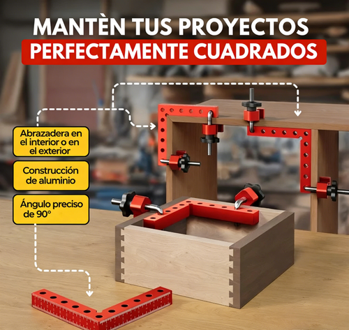 ⏰ ¡Oferta Limitada 50% OFF! 🔥 Kit de Soporte de Posicionamiento 90° con Abrazaderas en Ángulo Recto – Precisión y Estabilidad en Cada Proyecto 🛠️📐✨
