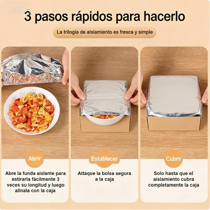 ⏰ ¡Oferta Limitada! 🔥 Compra 2 y Llévate 1 Gratis – Funda Aislante de Papel de Aluminio 🏠✨ Mantén Tus Alimentos y Bebidas Calientes o Fríos por Más Tiempo, Protege tu Cocina y Facilita la Limpieza 💪🍽️