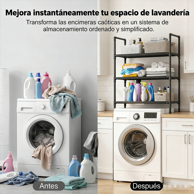 ⏰ ¡Oferta Limitada 50% OFF! 🏠 Estante Organizador para Baño y Lavandería – Sin Taladrar, Fácil de Instalar y Ahorra Espacio ✨🛁👕