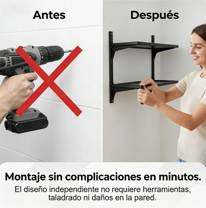 ⏰ ¡Oferta Limitada 50% OFF! 🏠 Estante Organizador para Baño y Lavandería – Sin Taladrar, Fácil de Instalar y Ahorra Espacio ✨🛁👕