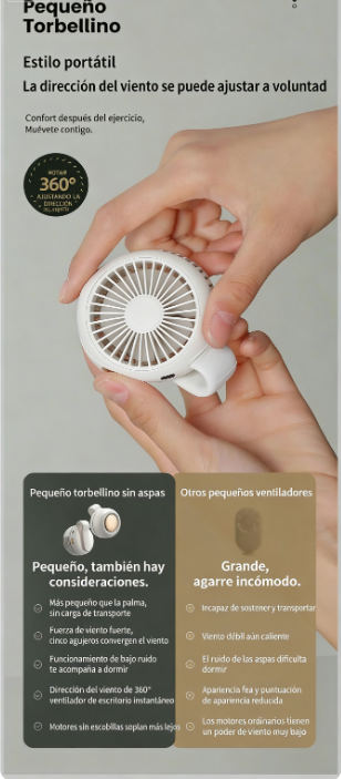 ⏰ ¡Oferta Limitada 50% OFF! ❄️💨 Mini Ventilador Portátil con Clip – Giratorio 360°, Frescura Instantánea en Cualquier Lugar 🌬️🏠✨