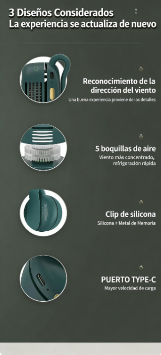 ⏰ ¡Oferta Limitada 50% OFF! ❄️💨 Mini Ventilador Portátil con Clip – Giratorio 360°, Frescura Instantánea en Cualquier Lugar 🌬️🏠✨
