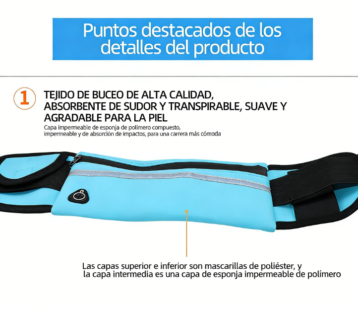 ⏰ ¡Oferta Limitada 50% OFF! 🏃‍♂️ Running Jogging Portátil – Cinturón Impermeable con Soporte para Teléfono, Perfecto para Deportes al Aire Libre 🌟📱💦