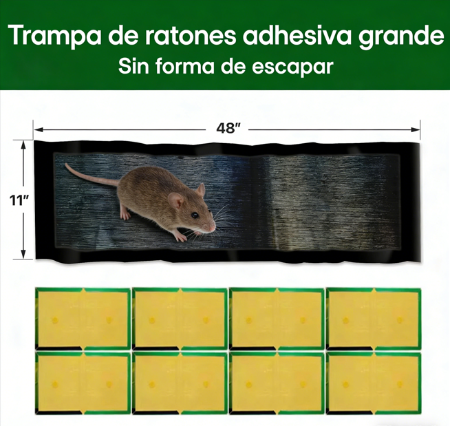 ⏰ ¡Oferta Limitada 50% OFF! 🐭 Trampa Adhesiva Grande para Ratones – Captura Rápida y Eficaz, Fácil de Usar ✨🏠