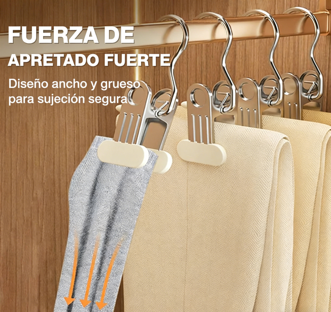 ⏰ ¡Oferta Limitada 50% OFF! 🧺 Pinzas para Ropa Multifuncionales con Gancho – Seca, Organiza y Ahorra Espacio Fácilmente ✨🏠