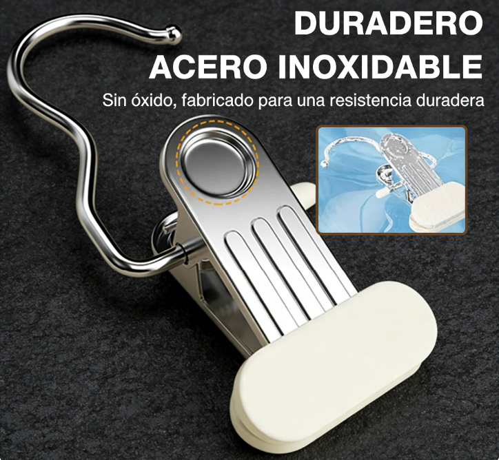 ⏰ ¡Oferta Limitada 50% OFF! 🧺 Pinzas para Ropa Multifuncionales con Gancho – Seca, Organiza y Ahorra Espacio Fácilmente ✨🏠