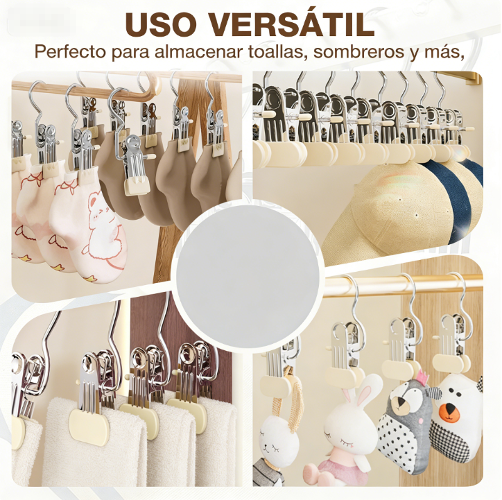 ⏰ ¡Oferta Limitada 50% OFF! 🧺 Pinzas para Ropa Multifuncionales con Gancho – Seca, Organiza y Ahorra Espacio Fácilmente ✨🏠