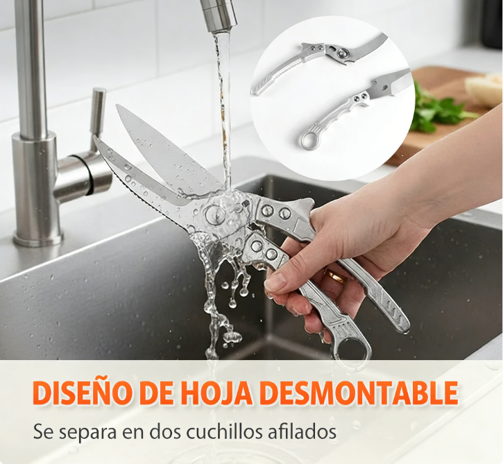 ⏰ ¡Oferta Limitada 50% OFF! 🔪 Tijeras de Cocina Desmontables para Huesos de Aves – Corte Fácil, Seguro y Rápido 🐔✨🏠