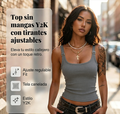 ⏰ ¡Oferta Limitada 50% OFF! 💐 Camiseta Sin Mangas de Canalé con Tirantes Ajustables – Básico Imprescindible para tu Armario 🌸👗【Precio Excepcional】