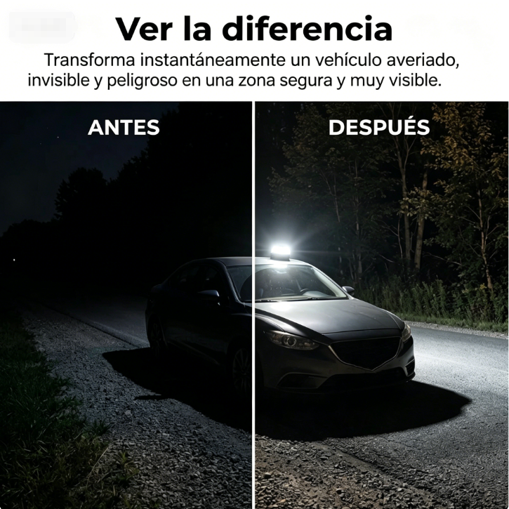⏰ ¡Oferta Limitada 50% OFF! 🔈 Luz LED de Advertencia de Emergencia Magnética – Alta Visibilidad y Fácil de Colocar 🚨✨