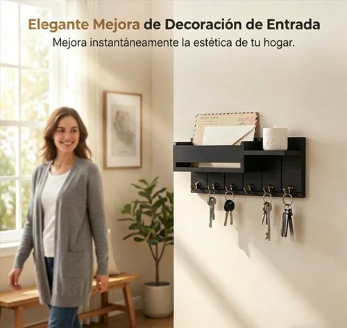 ⏰ ¡Oferta Limitada 50% OFF! 🗝️📬 Soporte de Pared para Correo y Llaves con Estante – Organiza y Ahorra Espacio en tu Hogar ✨🏠
