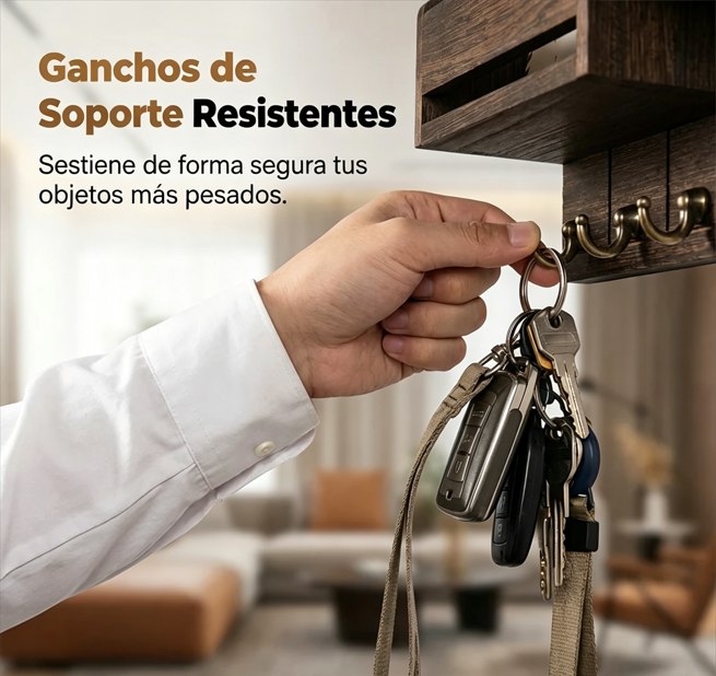 ⏰ ¡Oferta Limitada 50% OFF! 🗝️📬 Soporte de Pared para Correo y Llaves con Estante – Organiza y Ahorra Espacio en tu Hogar ✨🏠