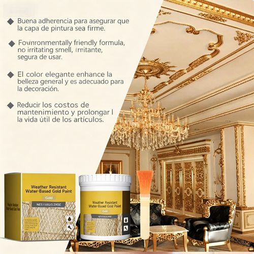 ⏰ ¡Oferta Limitada 50% OFF! 🎨 Pintura Dorada Metálica y Ecológica – Transforma tus Espacios con Lujo 🌿✨