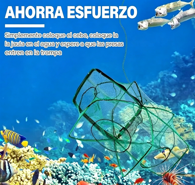 ⏰🔥 ¡Oferta Limitada 50% OFF! 🚨 Red Plegable Automática para Pescadores – Nailon Reforzado y Mango Telescópico para Captura Fácil 🎣✨