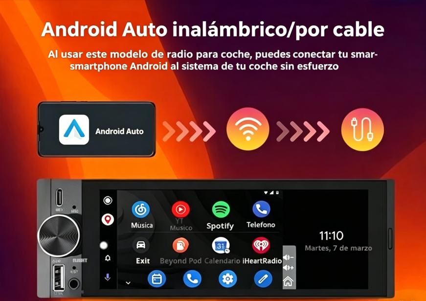 ⏰🔥 ¡Oferta Limitada 50% OFF! 📱 Pantalla Táctil Inteligente Inalámbrica 6,36" – Bluetooth, Control por Voz y Multimedia HD ✨🔊
