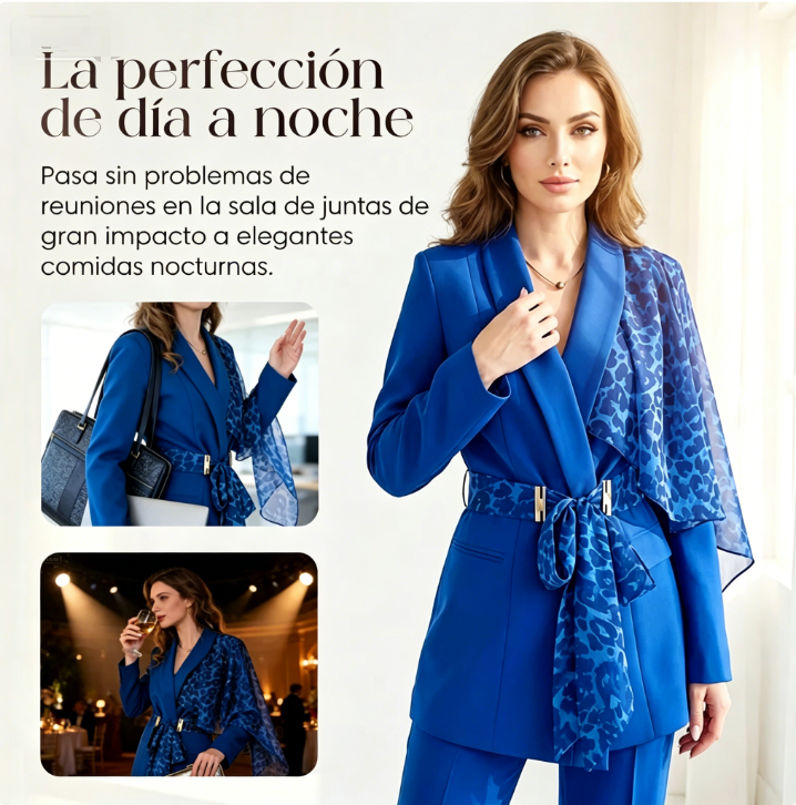 ⏰🔥 ¡Oferta Limitada 50% OFF! 🐆 Conjunto de Blazer y Pantalón para Mujer – Elegancia Profesional con Detalles de Leopardo ✨💼