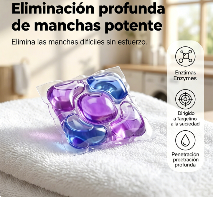 ⏰🔥 ¡Gran Venta 2026 – 50% OFF! 💧 Cápsulas de Detergente 5 en 1 para Ropa – Almizcle Blanco, 80 Unidades 👕✨