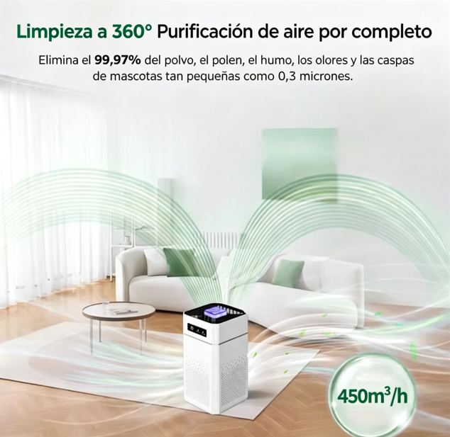 ⏰🔥 ¡Oferta Especial 50% OFF! 🌬️ Purificador de Aire para el Hogar – Respira Aire Limpio y Fresco ✨🏠