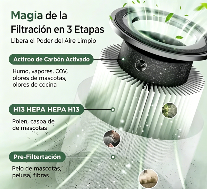 ⏰🔥 ¡Oferta Especial 50% OFF! 🌬️ Purificador de Aire para el Hogar – Respira Aire Limpio y Fresco ✨🏠