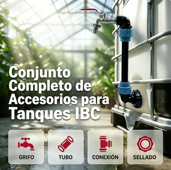 ⏰🔥 ¡Oferta Limitada 50% OFF! 🛠️ Kit Completo de Montaje para Tanque IBC – Instalación Fácil y Rápida 💧✨