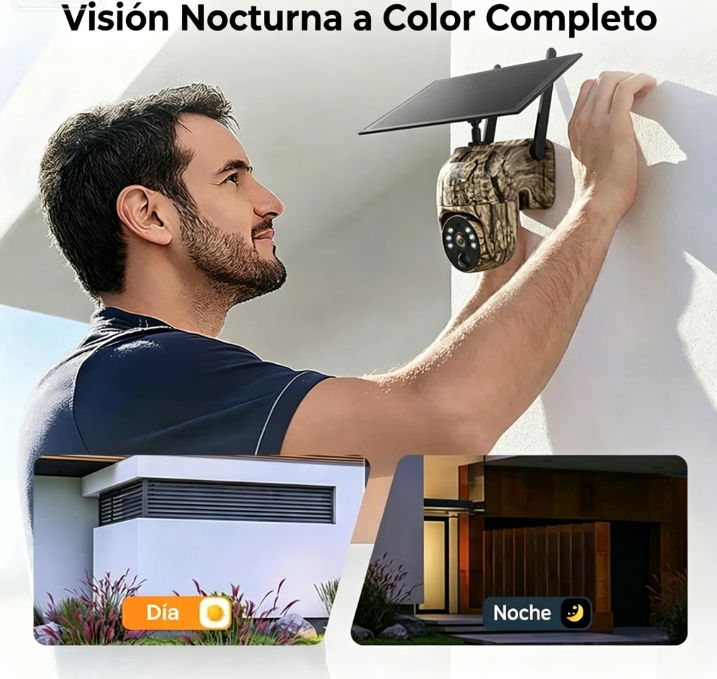 ⏰🔥 ¡Oferta Limitada 50% OFF! 🌞📹 Cámara de Seguridad Solar WiFi – Rotación 355° y Detección de Movimiento Exterior ✨🏡